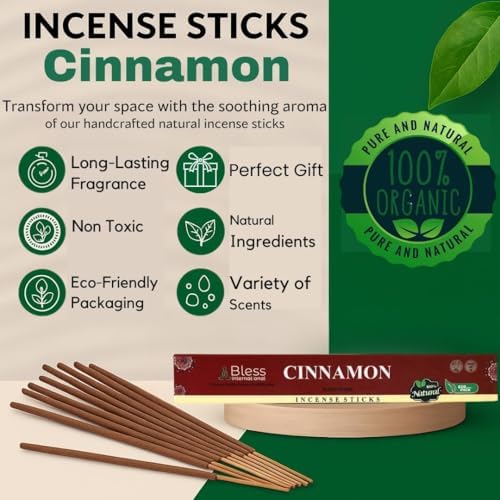 Bless-Organic-Cinnamon 100%-Natural-Handmade-Incense-Sticks