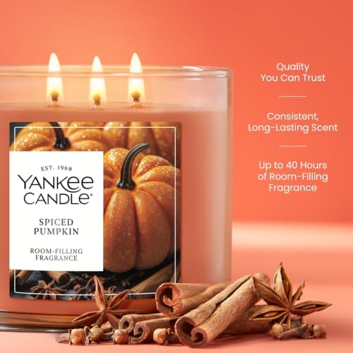 Yankee Candle Spiced Pumpkin Scented Candle, 14.5oz 3-Wick