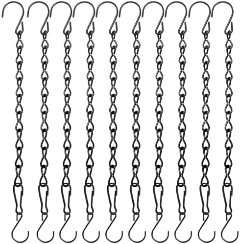 YINGFENG 10 Pack 9.5 Inch Black Hanging Chains, Garden Plant Hangers for Hanging Bird Feeders, Billboards, Chalkboards, Basket, Planters, Lanterns, Wind Chimes and Decorative Ornaments Etc.