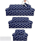 Peryiter 3 Pcs Navy Blue Couch and Loveseat Sofa Covers,3 Size