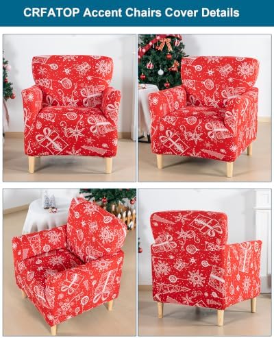 CRFATOP Accent Chair Cover Christmas Armchair Slipcover for Living Room