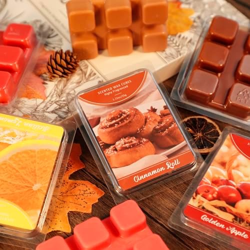 SCENTORINI Wax Melts, Wax Cubes Winter Scents, Cinnamon Roll Scent, 4 Pack