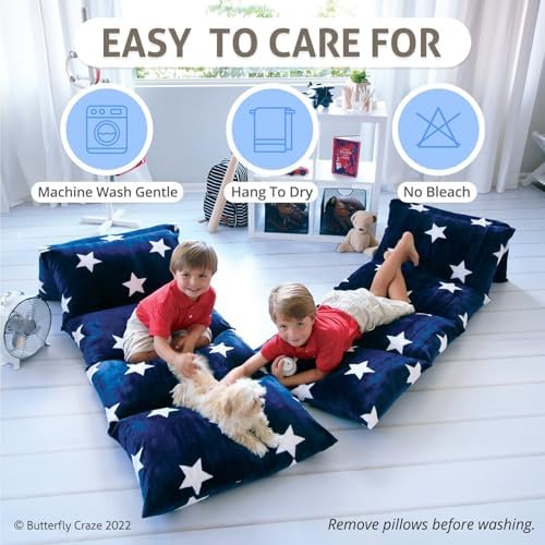 Butterfly Craze Floor Pillow Cover Plush Folding Lounger Bed Cushion Case