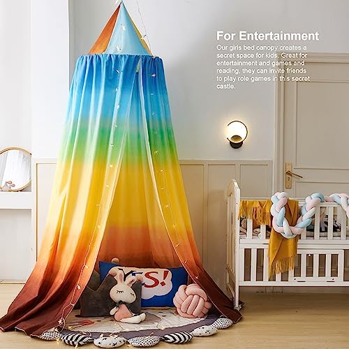 Bed Canopy for Kids, Printed Hanging Canopy for Baby Brib Kids Bed Room Decor Reading Nook Indoor Outdoor Playing Castle (Interstellar)