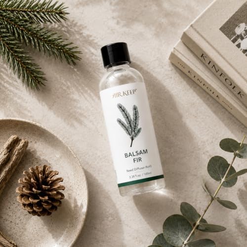 Airkeep Reed Diffuser Oil Refill/Balsam Fir/3.38oz（100ml/1 Pack/Scented Oil Refill for Reed Diffuser Home Fragrance for Bedroom, Bathroom Office Home Décor