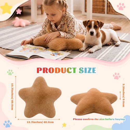 Soaoo 5 Pcs Star Fluffy Pillow Star Shape Pillow, Muted Pastel Collection