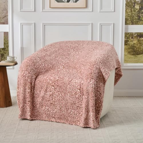 Leopard Cheetah Print Blanket – Pink Soft Plush Fleece Throw for Bed, Sofa & Travel – All Season Cozy Cheetah Pattern Home Decor Throw Blanket, 50″ x 60″