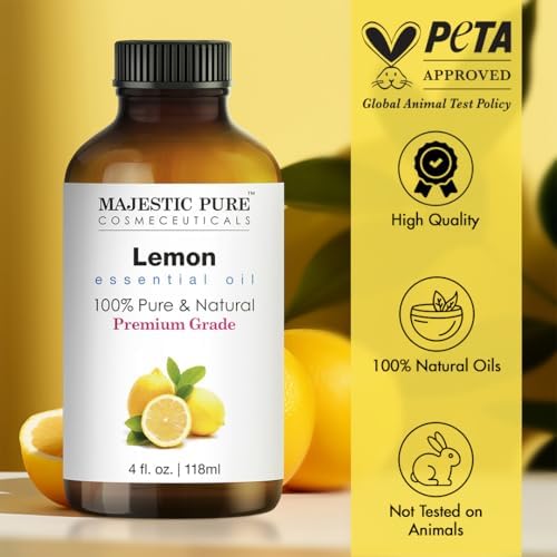 Majestic Pure Lemon Essential Oil for Diffuser - 4 Fl Oz