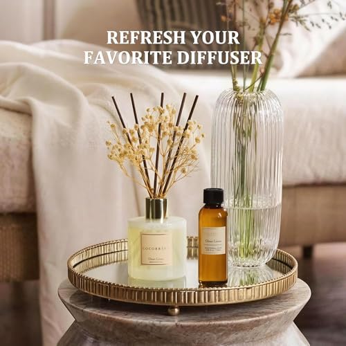 COCORRÍNA Reed Diffuser Refill Set, 10.2oz Scented Oil Refill 3 Pack, Sandalwood Rose, Cherry Blossom, Wild Mint & Eucalyptus, Long Lasting Oil Diffuser Refill with18 Sticks for Bathroom & Bedroom