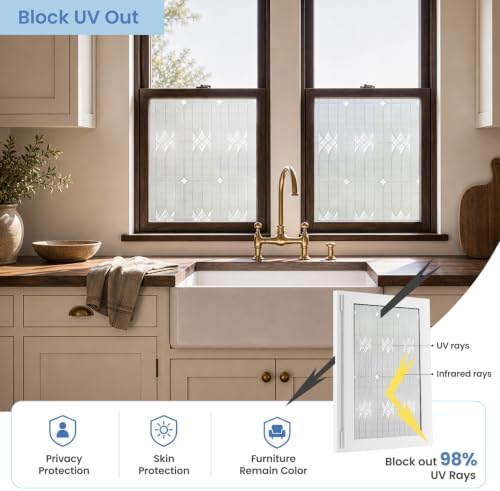ADD.HERES Window Privacy Film, Glass Decorative Static Cling, 17.5" x 78.7"
