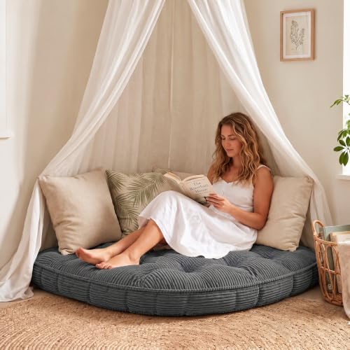 TOPCHANCES Large Corner Floor Cushion 39"x39", Ultra Soft Non-Slip Kids Floor Pillow for Playroom, Reading, Yoga & Meditation