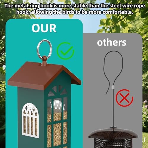 Metal Wild Bird Feeder,Bird Feeders for Outdoors Hanging,Waterproof and Rust-Proof,Easy to Clean,Disassemble and Assemble