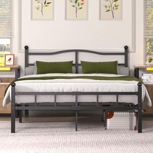 14 Inch King Bed Frame with Headboard and Footboard