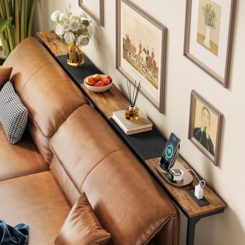 Kitstorack 76.9" Narrow Console Table with Power Outlet for Living Room