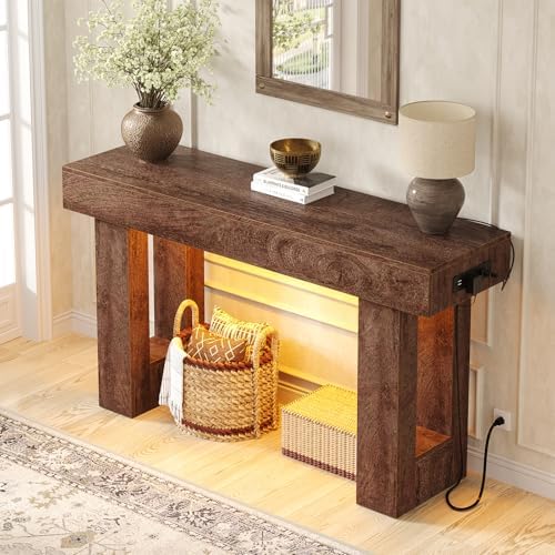 Unikito 47" Entryway Table with Sensor Light & AC Outlets with USB-C Ports
