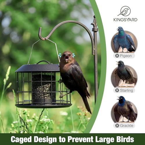 Kingsyard Squirrel Proof Metal Mesh Tube Bird Feeder