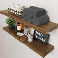 Solid Wood Floating Shelves for Wall 30 Inches Long, Walnut Wooden Shelf