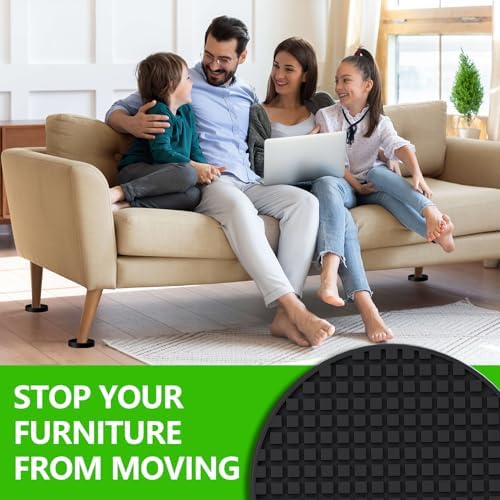 Furniture Coasters, 8PCS 2.5" Furniture Caster Cups for Hardwood Floors, Rubber Furniture Pads Non Slip Furniture Grippers, Bed Couch Stoppers to Prevent Sliding - Protect All Types of Flooring, Black