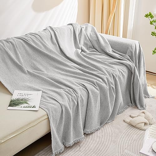 MEETSKY Couch Cover Sectional L Shape Sofa Covers Protector Sofa Throw Cover Washable Sectional Sofa Slipcovers, Thick Soft Fabric Chenille Modern Style for Living Room, 91" x 118", Light Gray