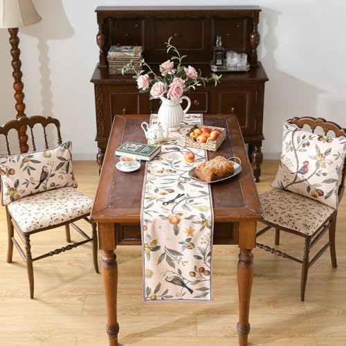bilin gaier Designer French Vintage Extra Long Table Runner,118"x12"