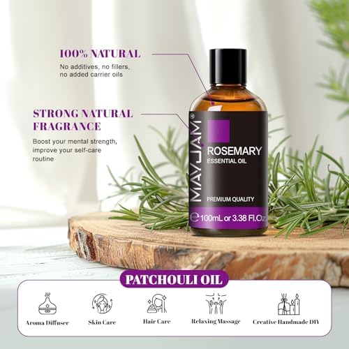 MAYJAM Rosemary Essential Oil for Hair Growth & Skin Care, 100ML/3.38FL.OZ