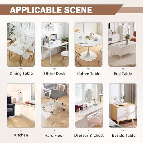 LovePads Clear Table Cover Protector 20 x 44 Inch, 1.5mm Thick Plastic Mat