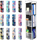 ABRA® 3 Shelf Hanging Locker Organizer for School, Work, Gym | Deep Shelves 6.5”x 9”| Eco-Friendly Fabric Healthy for Children | Adjustable School Locker Shelf from 3 to 2 Shelves (Black/White)