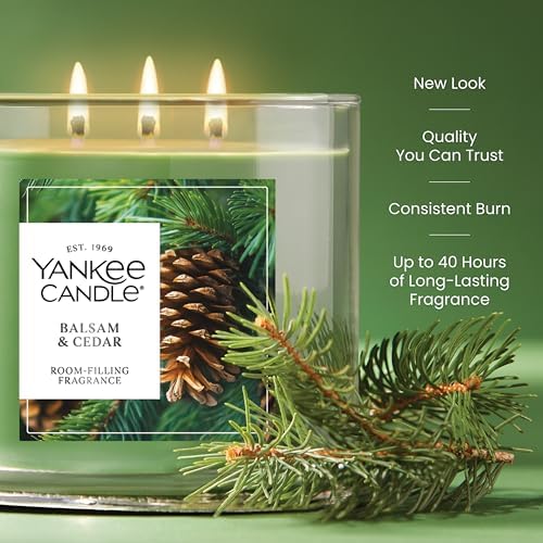 Yankee Candle Balsam & Cedar Scented Candle, 14.5oz 3-Wick