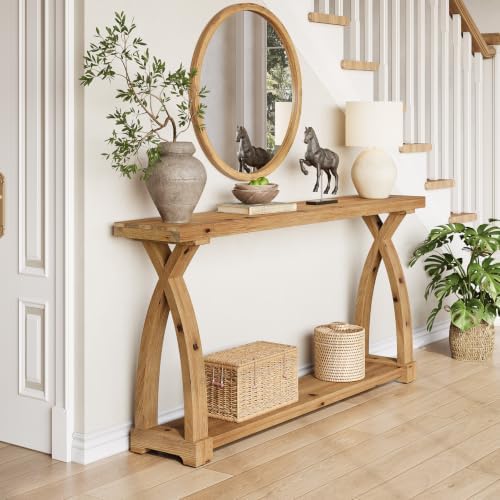 Wood Console Table for Entryway, 63" Entryway Table with Storage
