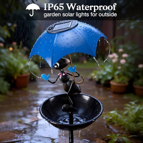 Solar Bird Feeders for Outdoors, Ant Garden Decor with Umbrella Light