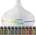 InnoGear 400ml Aromatherapy Essential Oil Diffuser 10 Oils Gift Set, Grey