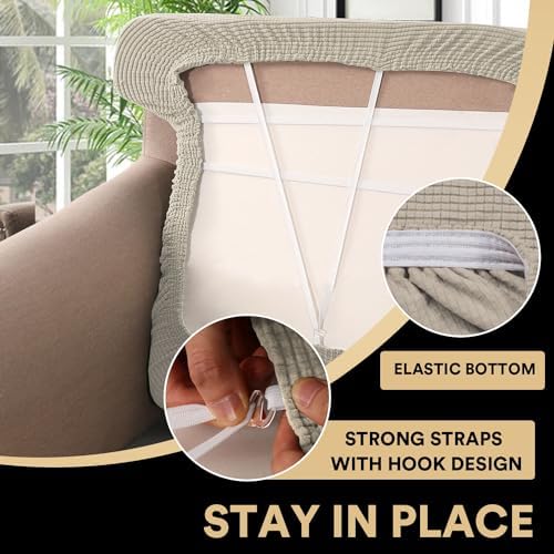 PrinceDeco Stretch T Cushion Loveseat Slipcovers,Pets Friendly,Island Fossi