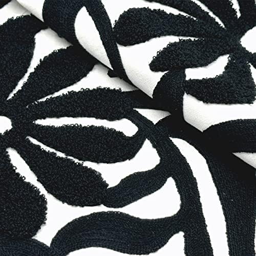 Alysheer Floral Embroidered Decorative Throw Pillow Cover 18"x18" 1pc,Black