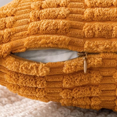 MIULEE Fall Decorative Throw Pillow Covers 16x16 Burnt Orange Pack of 2