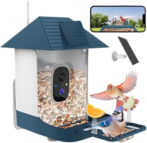 Fazoxo FHD Bird Feeder with Camera,Solar Powered Bird House Camera