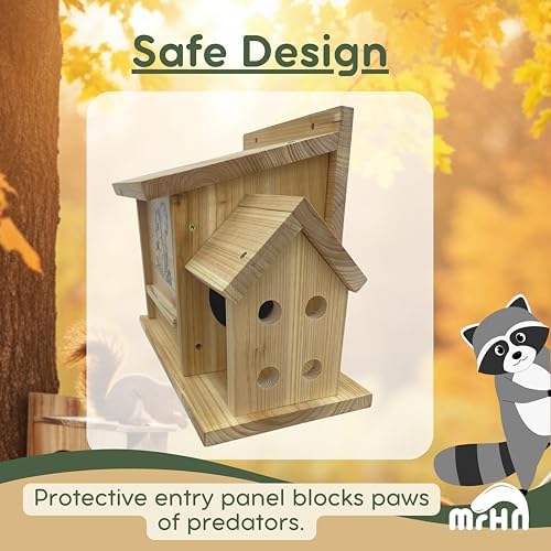 MrHN Squirrel House - Squirrel Houses for Outside Nesting (Christmas Theme)