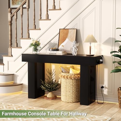 Unikito 47" Entryway Table with Sensor Light & AC Outlets with USB-C Ports