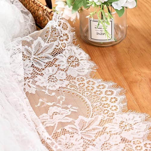 Rectangular Lace Tablecloth 5 Pieces 10FT White Table Cloth Vintage Fabric