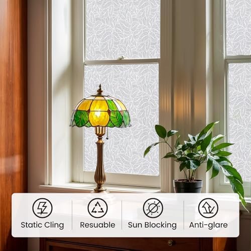 ADD.HERES Window Privacy Film, Glass Decorative Static Cling, 17.5" x 78.7"