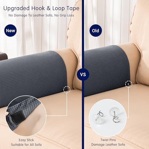SUBRTEX Stretch Couch Arm Covers Set of 2, Non-Slip Sofa Armrest Slipcovers