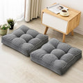 MIDDLE ONE Floor Pillow Set of 2, Memory Foam Cushion 22x22 – Square, Grey