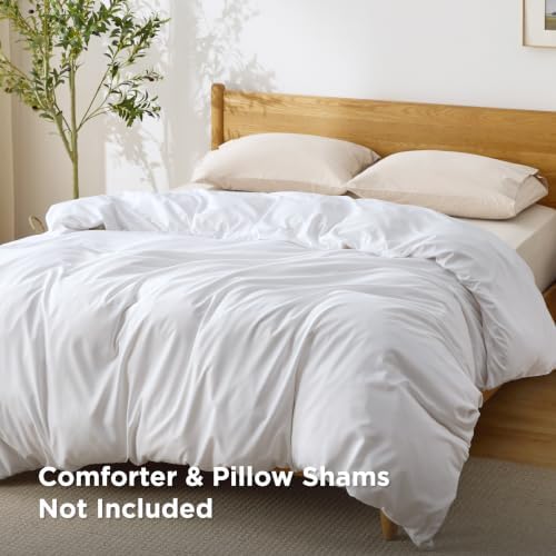 Bedsure Duvet Cover Full Size, 1Pc Soft Double Brushed Bedding, White