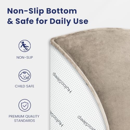 Baby Play Mat for Floor,1.3" Thick Elasti-Foam 79in Round Mat for Tummy Time,Non-Toxic Certified Water Repellent Soft Coral Velvet for Toddler,Infant,Kids,Non-Slip Backing Safe for Crawling(Beige)