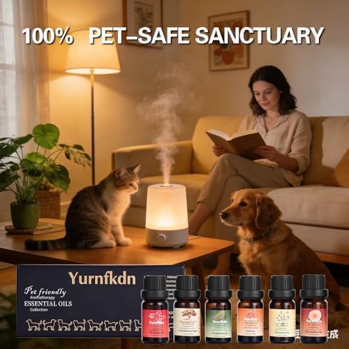 Pet Friendly Aromatherapy Essential Oils Collection,Safe for Dogs and Cats,Natural Relaxation and Stress Relief,Suitable for Aromatherapy Diffuser Bottles,Incense Sticks, and Candles Making (6, small)