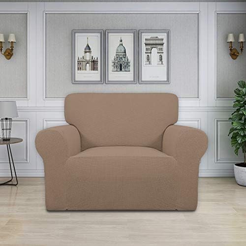 Easy-Going Stretch Chair Slipcover with Arm Washable Camel