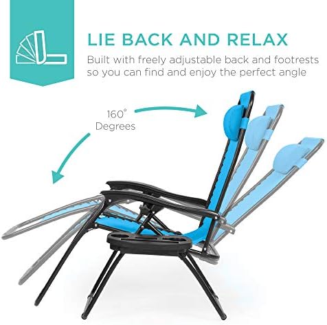 Best Choice Products Zero Gravity Chair Recliner, Light Blue