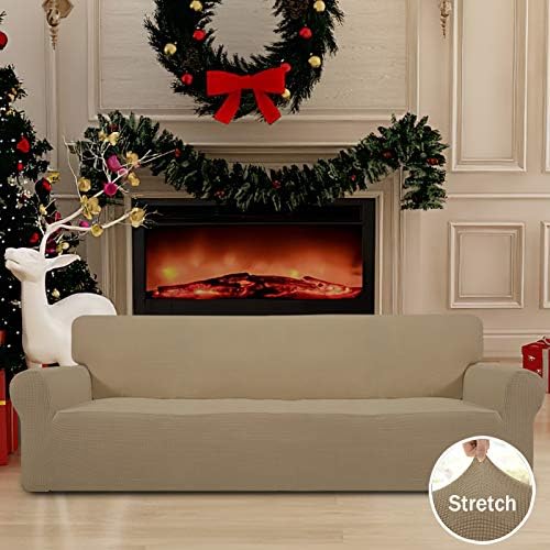 Easy-Going Stretch 4 Seater Oversized Sofa Couch Cover Tan