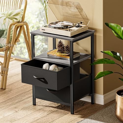 Huuger Night Stand Set of 2, Nightstand with 2 Drawers, Bedside Table