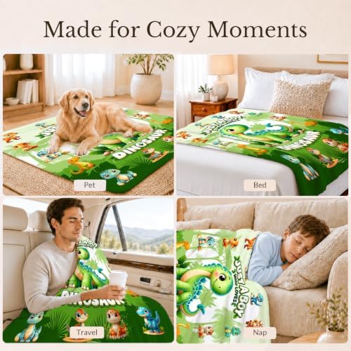 Dinosaur Blanket for Boys, Kids Dinosaur Gifts for Toddlers