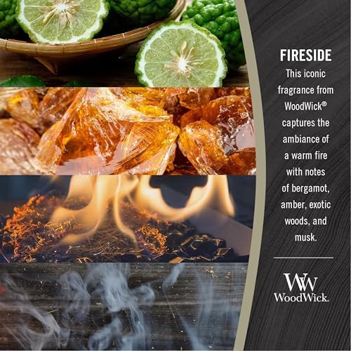 WoodWick Fireside Scented Candle, Crackling Wick, 21.5oz (Pack of 4)